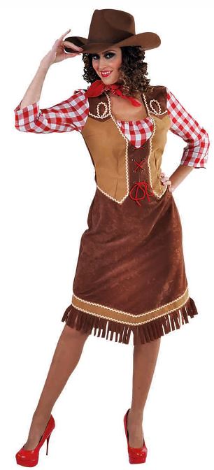 verhuur - carnaval - Cowboy-Indiaan - Cowgirl rood
